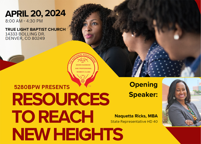 Resources To New Heights April 20, 2024 True Light Baptist Church Denver