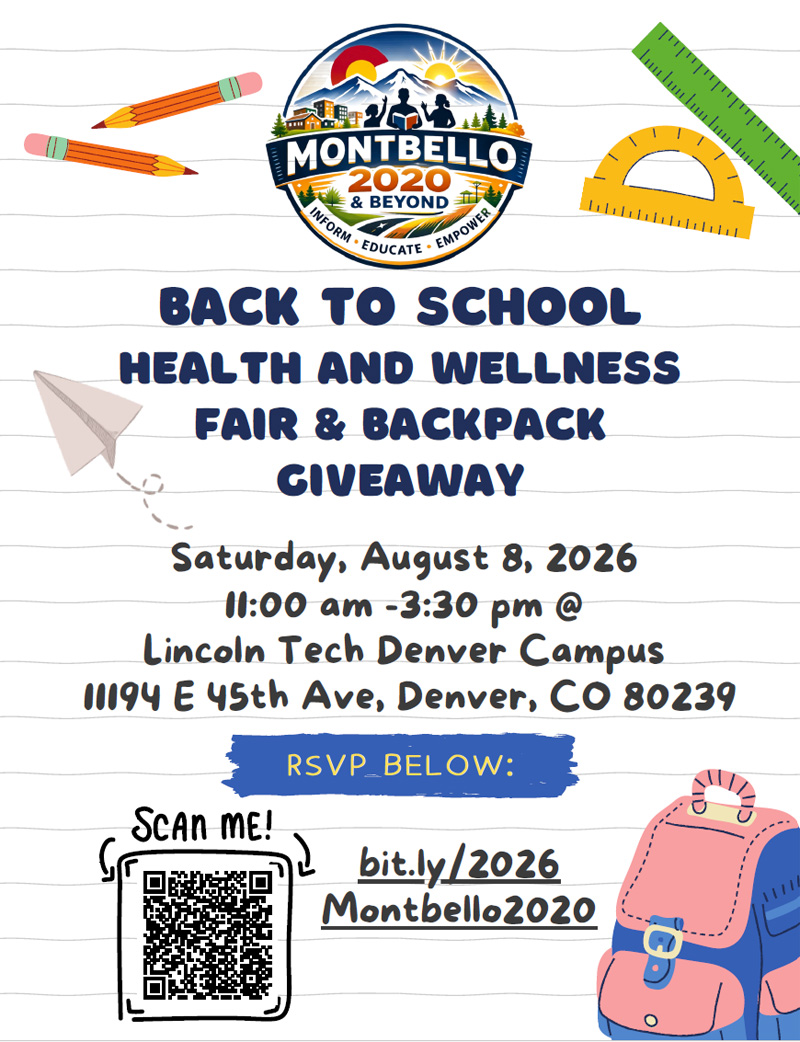 Montbello Back To School Health and Wellness Fair and Backpack Giveaway