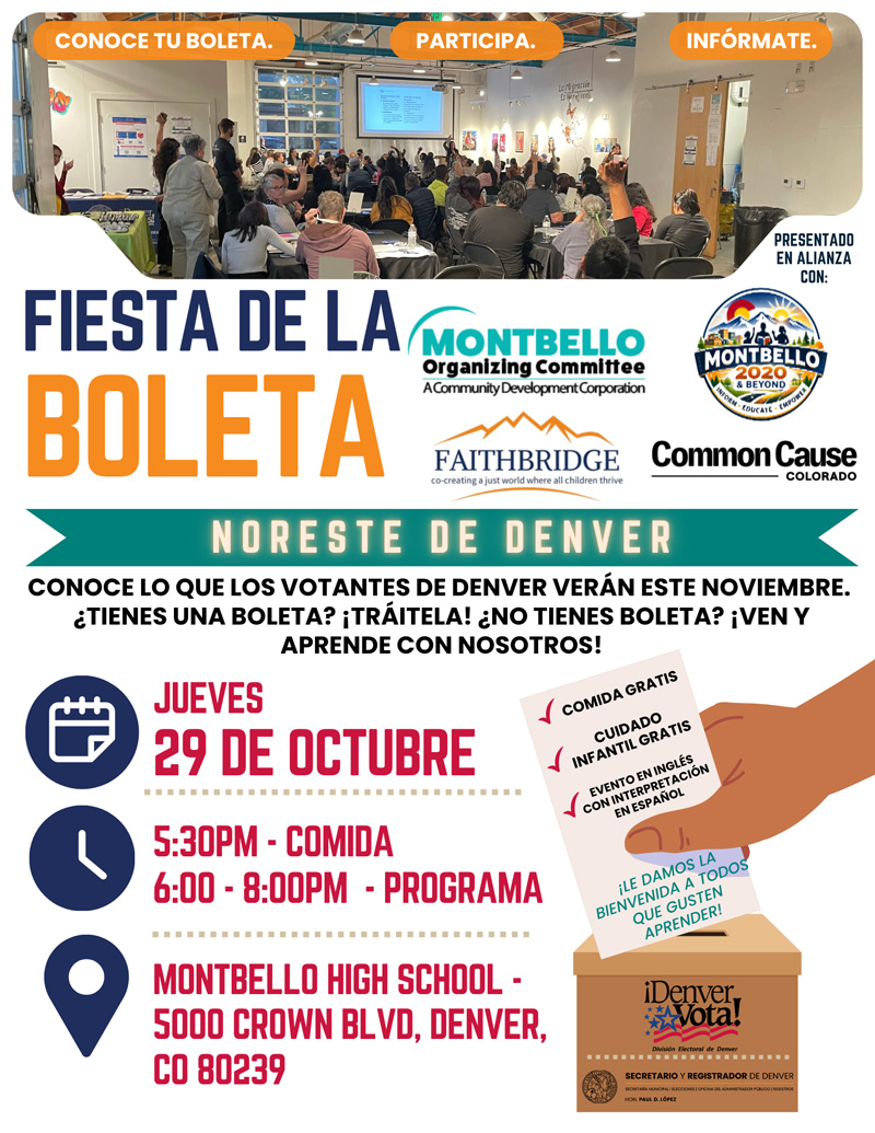 Fiesta De La Boleta 29 De Octubre 6:00 - 8:00 Montbello High School